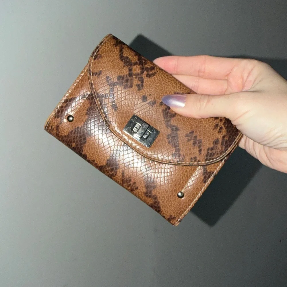 Brown Snakeskin-Pattern Wallet